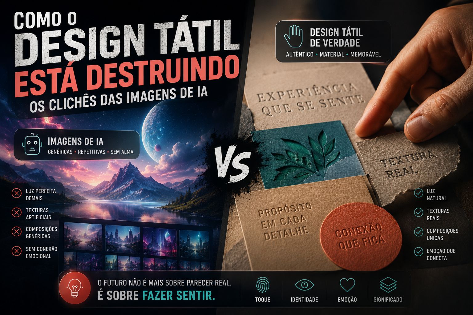 Como o Design Tátil Está Destruindo os Clichês das Imagens de IA