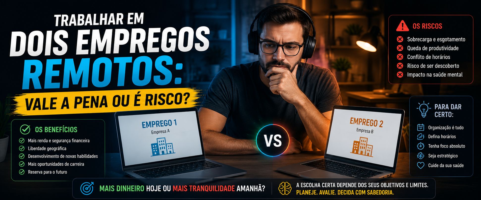 Trabalhar em Dois Empregos Remotos: Vale a Pena ou É Risco?