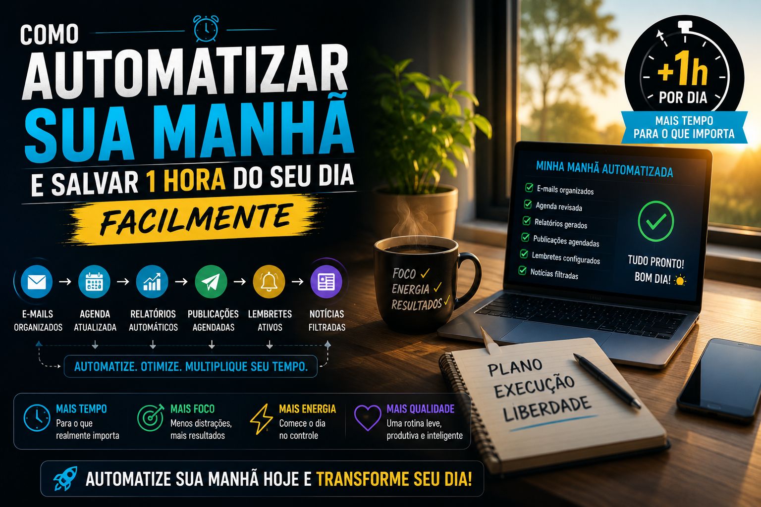 Como Automatizar Sua Manhã e Salvar 1 Hora do Seu Dia Facilmente