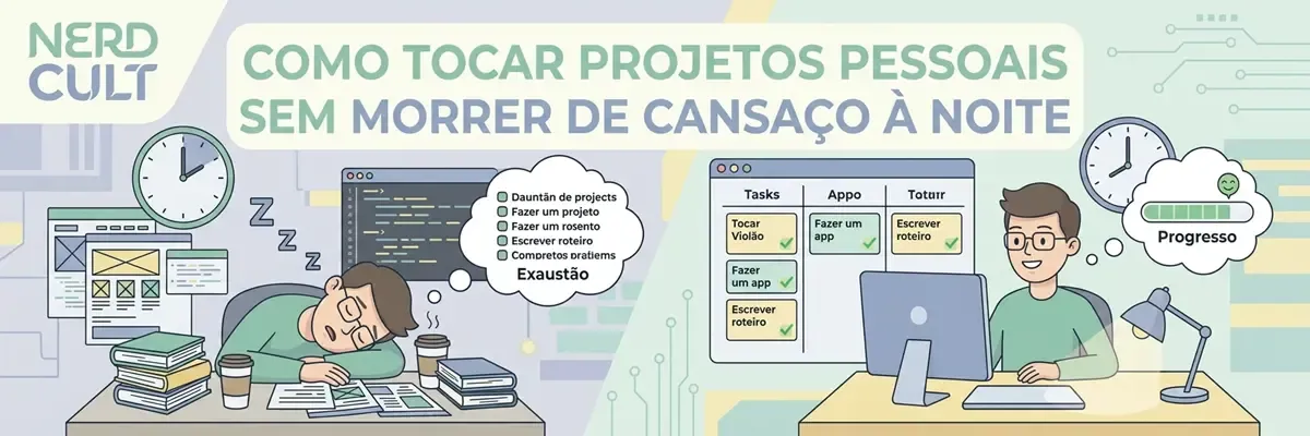 Como Tocar Projetos Pessoais Sem Morrer de Cansaço à Noite