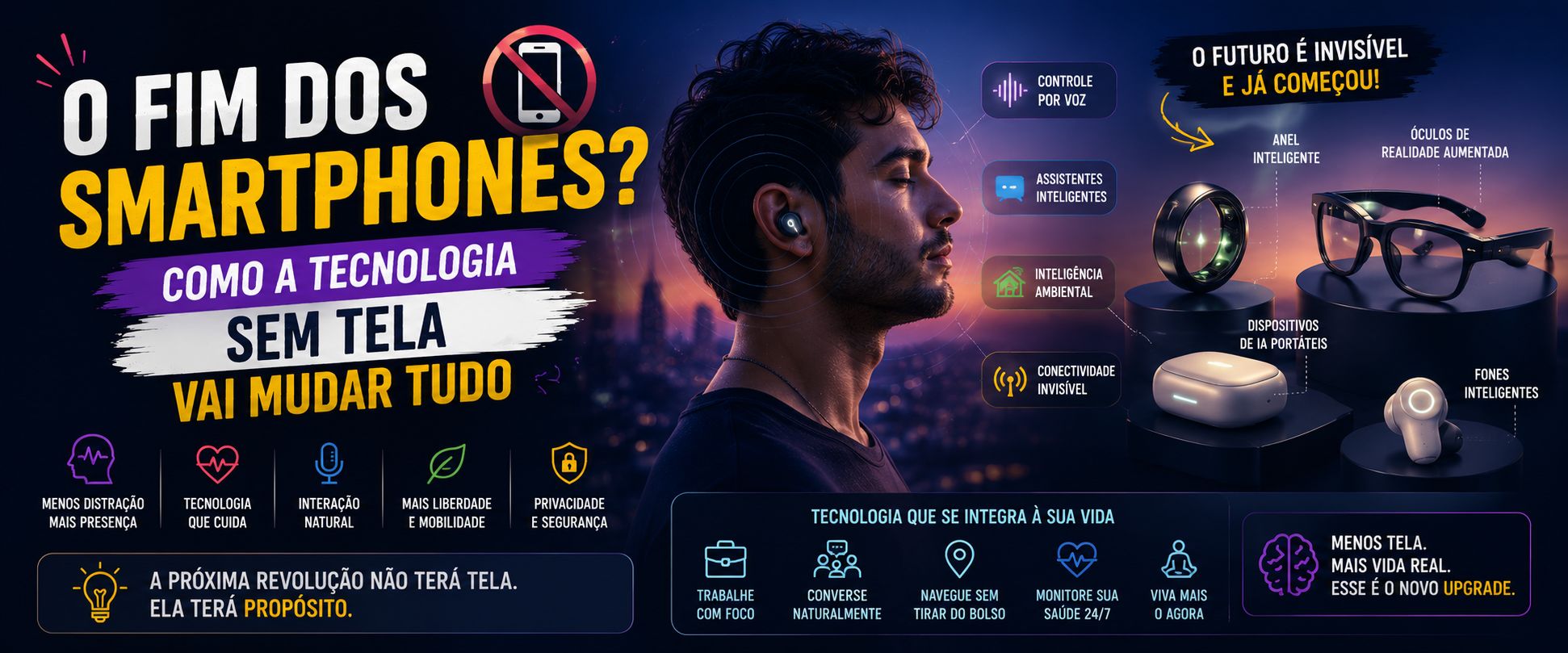 O Fim dos Smartphones? Como a Tecnologia Sem Tela Vai Mudar Tudo